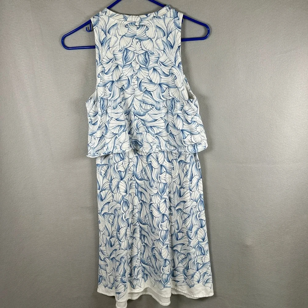 Tory Burch Kaley Ellora Pima Cotton Sundress White Blue Size XS Summer